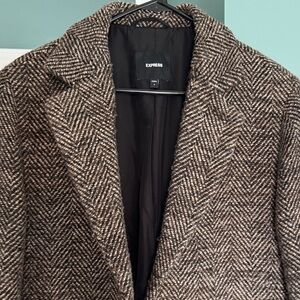 Express Black and Brown Herringbone Jacket